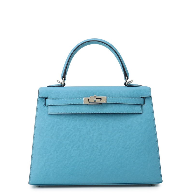 エルメス ハンドバッグ ケリー25 外縫い ブルーノール/シルバー金具 エプソン D刻印 HERMES Kelly 2wayバッグ