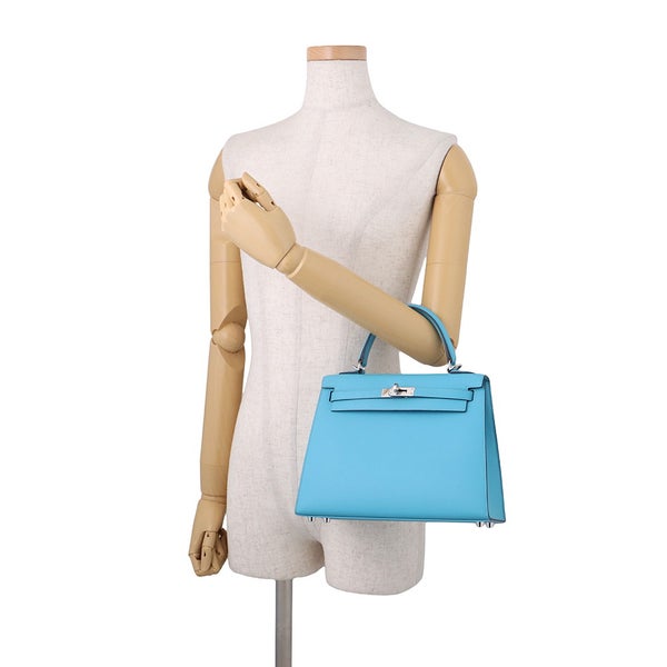 エルメス ハンドバッグ ケリー25 外縫い ブルーノール/シルバー金具 エプソン D刻印 HERMES Kelly 2wayバッグ
