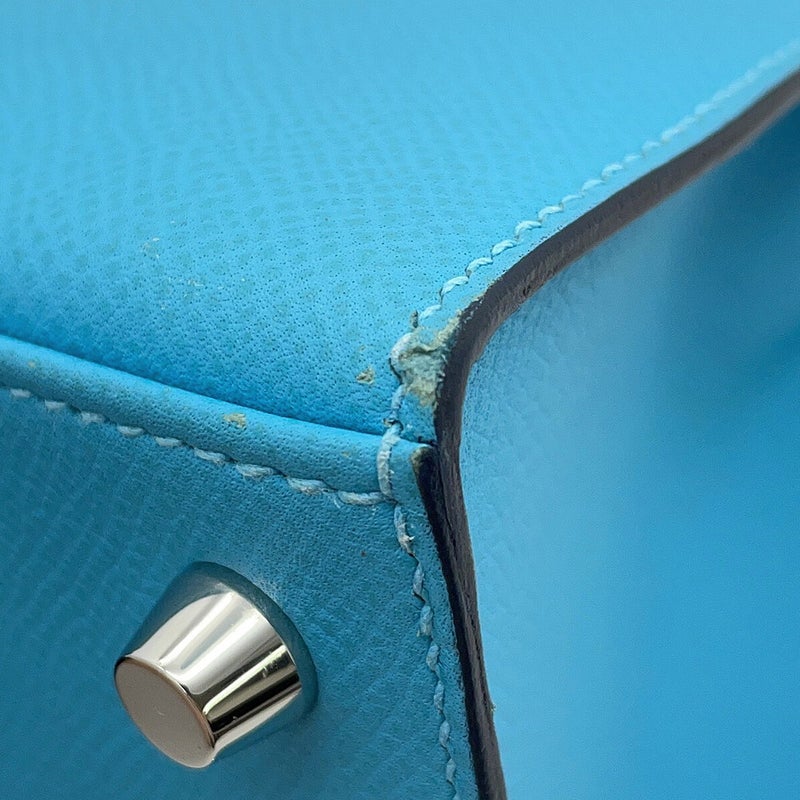 エルメス ハンドバッグ ケリー25 外縫い ブルーノール/シルバー金具 エプソン D刻印 HERMES Kelly 2wayバッグ