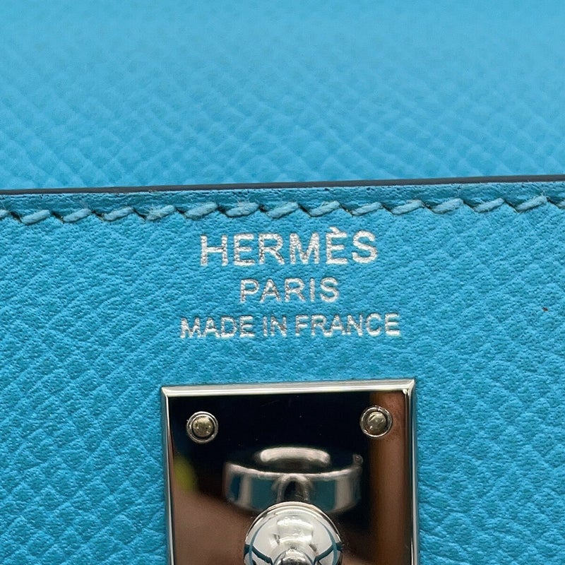 エルメス ハンドバッグ ケリー25 外縫い ブルーノール/シルバー金具 エプソン D刻印 HERMES Kelly 2wayバッグ