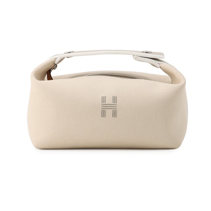 エルメス ポーチ ブリッド・ア・ブラックPM ナチュラル/シルバー金具 キャンバス HERMES 小物入れ