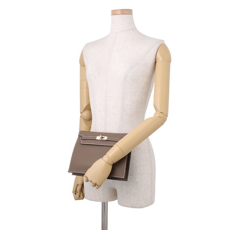 エルメス ショルダーバッグ ケリーダンス2 エトゥープ/シャンパンゴールド金具 エバーカラー W刻印 HERMES クラッチバッグ