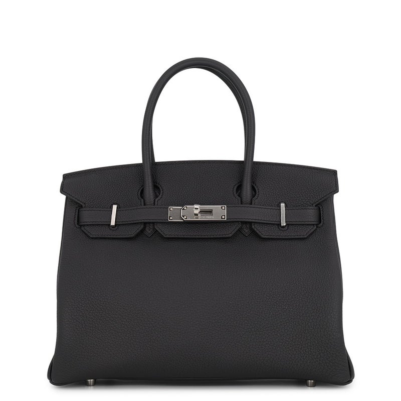 エルメス バーキン30 ブラック/シルバー金具 トゴ G刻印 HERMES Birkin ハンドバッグ 黒