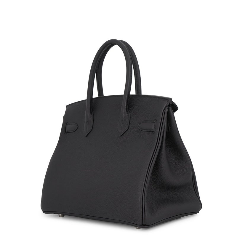 エルメス バーキン30 ブラック/シルバー金具 トゴ G刻印 HERMES Birkin ハンドバッグ 黒