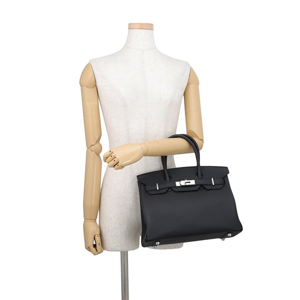 エルメス バーキン30 ブラック/シルバー金具 トゴ G刻印 HERMES Birkin ハンドバッグ 黒