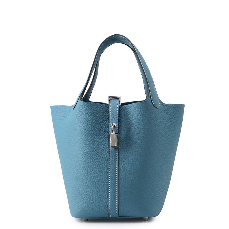 エルメス ハンドバッグ ピコタンロックPM ニューブルージーン/シルバー金具 トリヨンクレマンス G刻印 HERMES トートバッグ