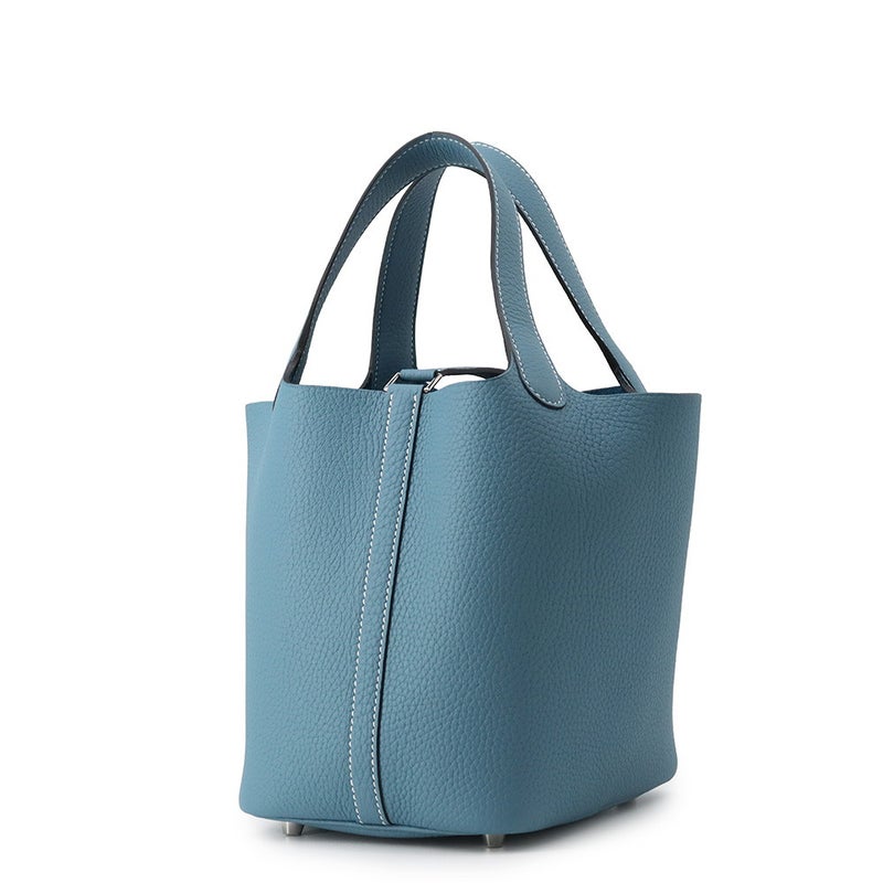 エルメス ハンドバッグ ピコタンロックPM ニューブルージーン/シルバー金具 トリヨンクレマンス G刻印 HERMES トートバッグ