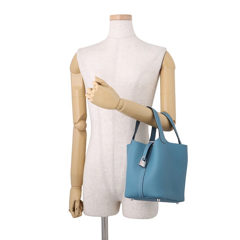 エルメス ハンドバッグ ピコタンロックPM ニューブルージーン/シルバー金具 トリヨンクレマンス G刻印 HERMES トートバッグ
