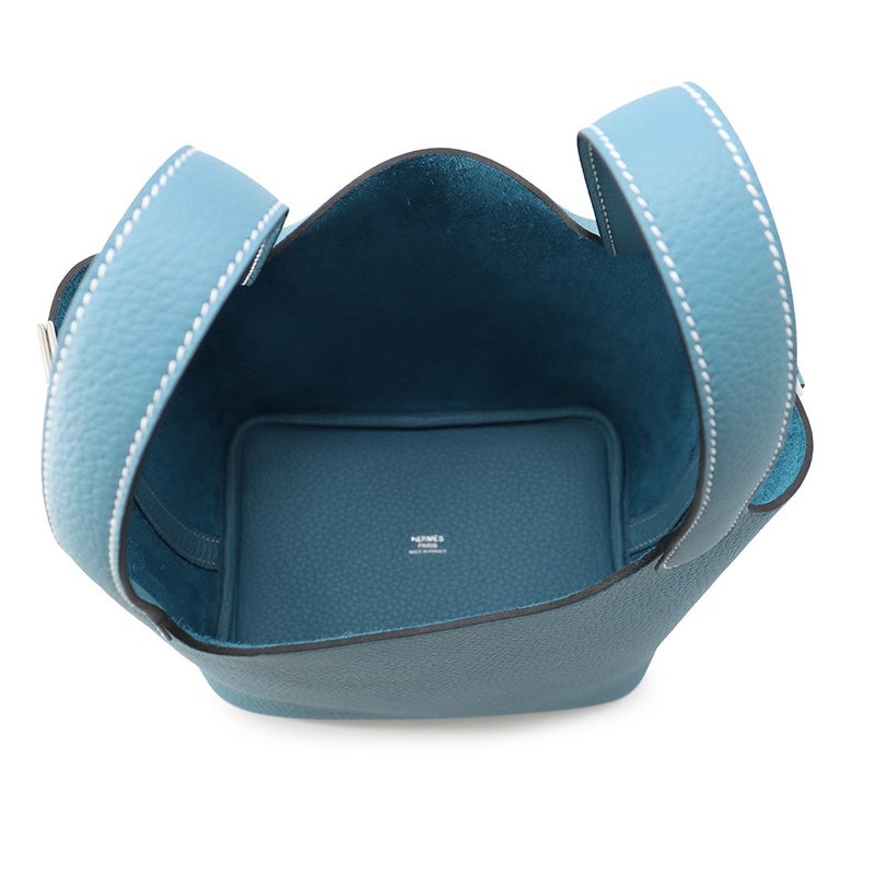 エルメス ハンドバッグ ピコタンロックPM ニューブルージーン/シルバー金具 トリヨンクレマンス G刻印 HERMES トートバッグ