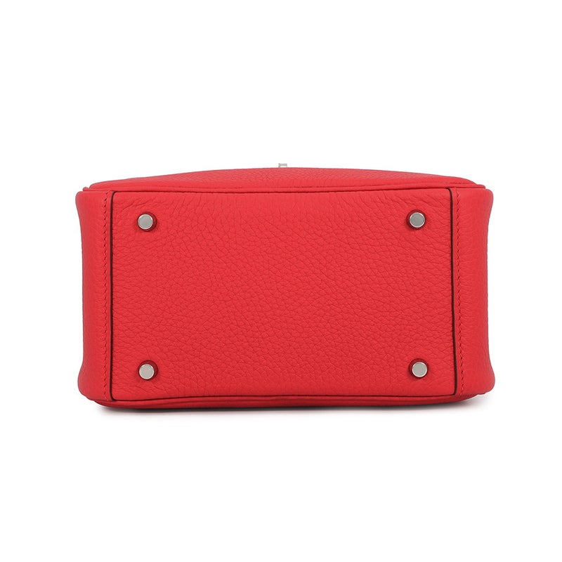 エルメス ハンドバッグ リンディ ミニ ルージュラデュー/シルバー金具 トリヨンクレマンス G刻印 HERMES 2wayショルダーバッグ