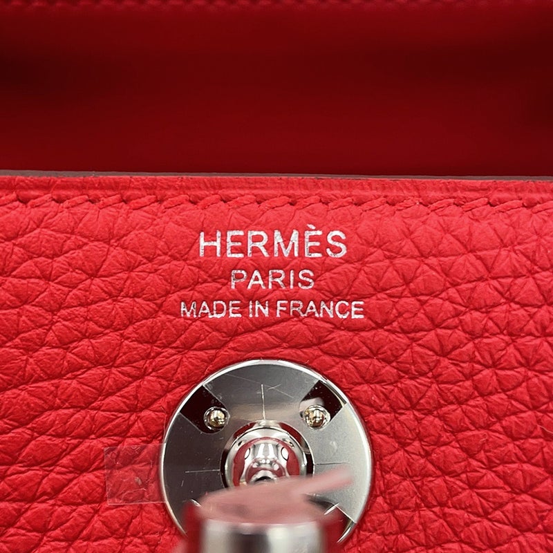 エルメス ハンドバッグ リンディ ミニ ルージュラデュー/シルバー金具 トリヨンクレマンス G刻印 HERMES 2wayショルダーバッグ
