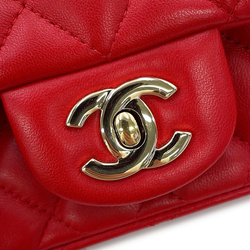 シャネル チェーンショルダーバッグ ミニマトラッセ ココマーク ラムスキン A35200 CHANEL