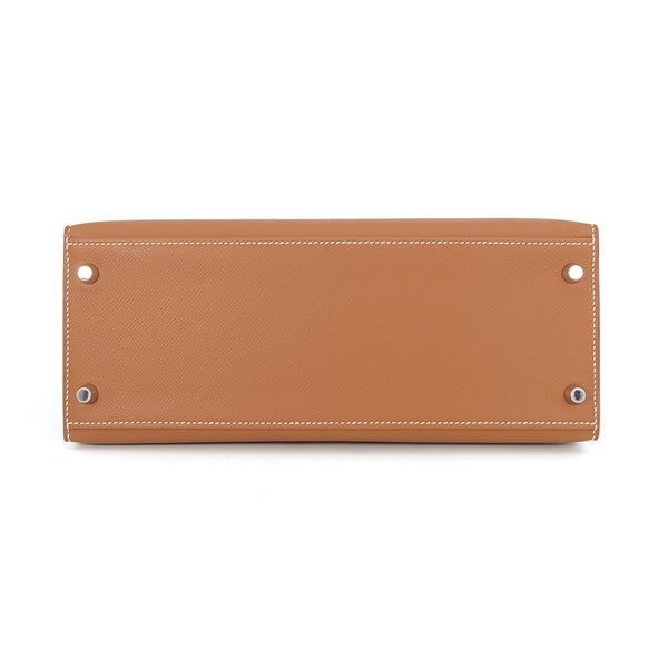 エルメス ハンドバッグ ケリー28 外縫い ゴールド/シルバー金具 エプソン B刻印 HERMES Kelly 2wayバッグ