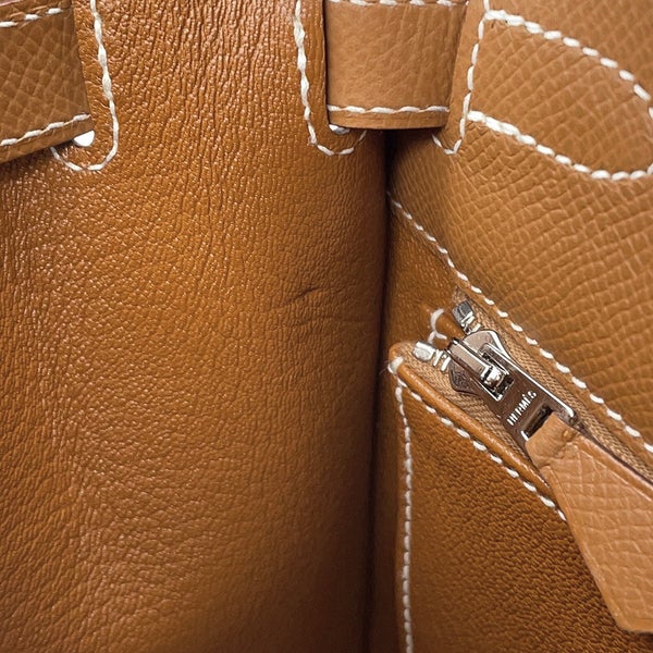 エルメス ハンドバッグ ケリー28 外縫い ゴールド/シルバー金具 エプソン B刻印 HERMES Kelly 2wayバッグ