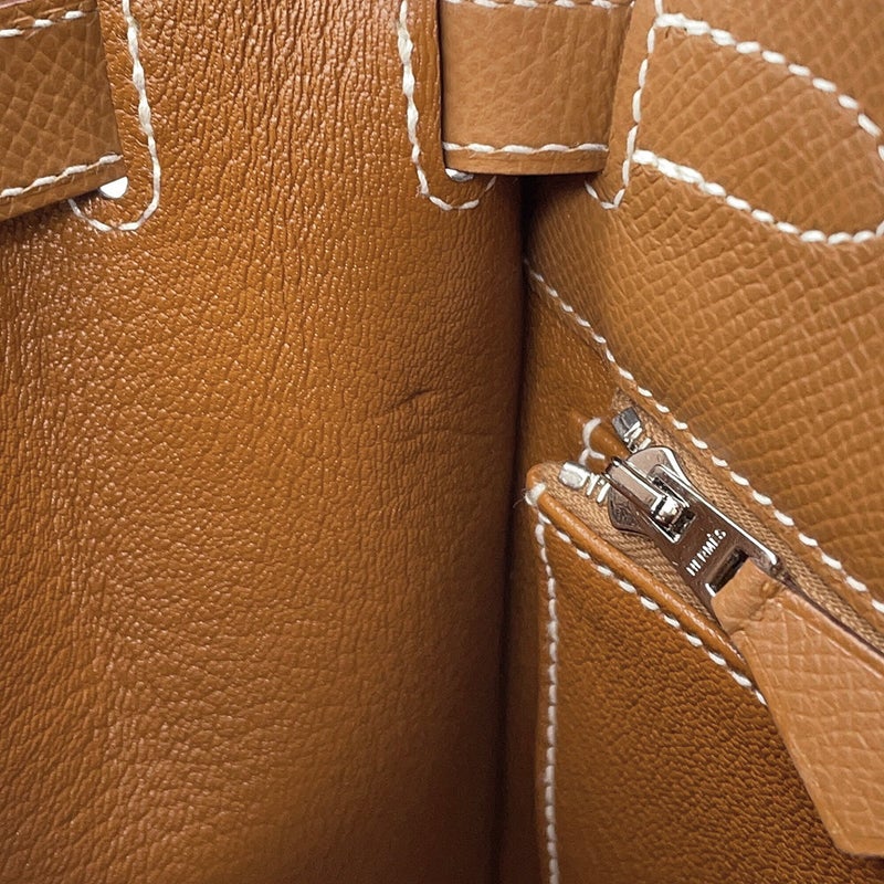 エルメス ハンドバッグ ケリー28 外縫い ゴールド/シルバー金具 エプソン B刻印 HERMES Kelly 2wayバッグ