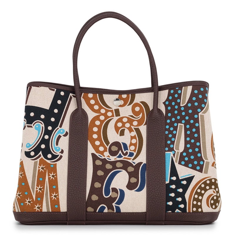 エルメス トートバッグ ガーデンパーティPM エレクトリック エベンヌ/シルバー金具 トワルアッシュ/ネゴンダ W刻印 HERMES