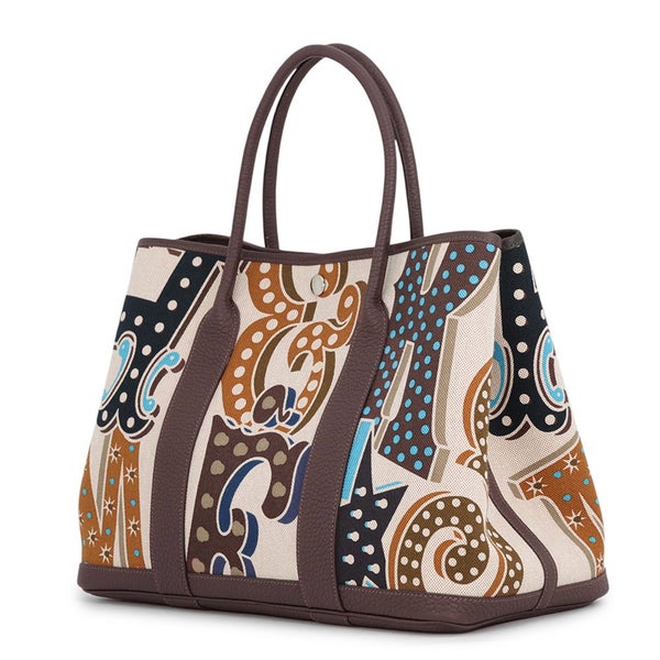 エルメス トートバッグ ガーデンパーティPM エレクトリック エベンヌ/シルバー金具 トワルアッシュ/ネゴンダ W刻印 HERMES