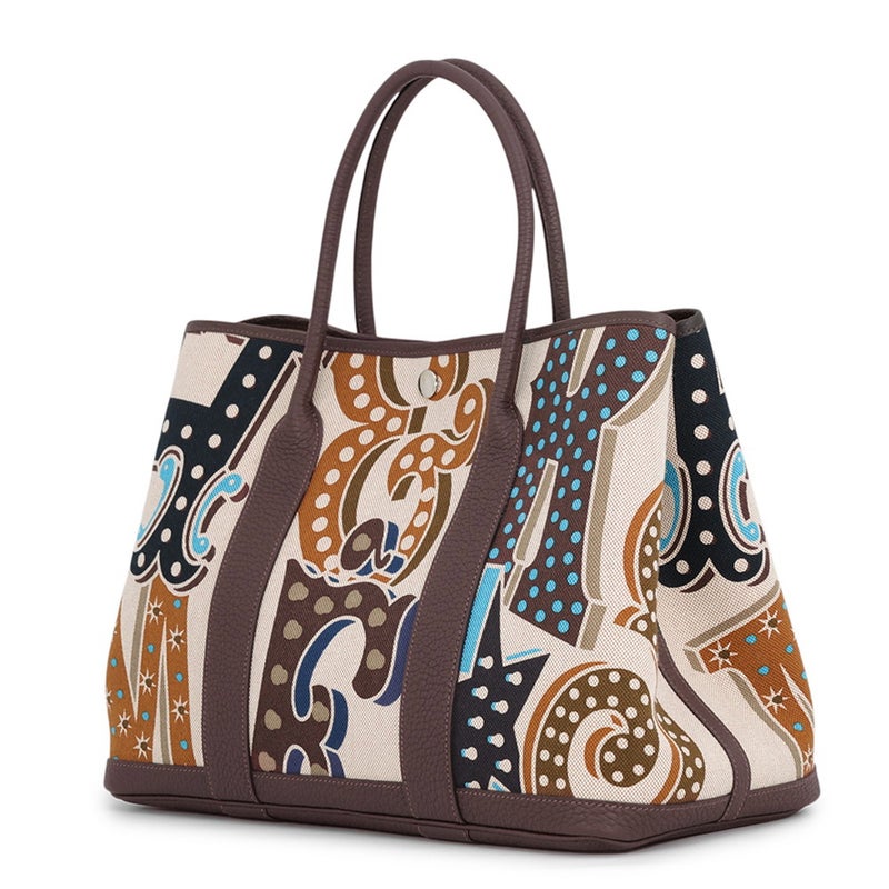 エルメス トートバッグ ガーデンパーティPM エレクトリック エベンヌ/シルバー金具 トワルアッシュ/ネゴンダ W刻印 HERMES