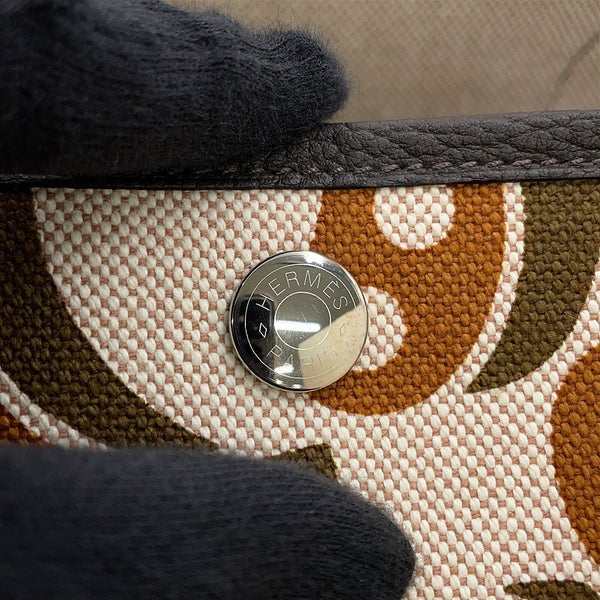 エルメス トートバッグ ガーデンパーティPM エレクトリック エベンヌ/シルバー金具 トワルアッシュ/ネゴンダ W刻印 HERMES