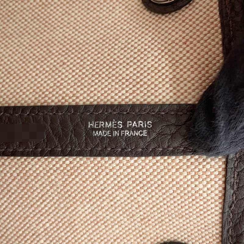 エルメス トートバッグ ガーデンパーティPM エレクトリック エベンヌ/シルバー金具 トワルアッシュ/ネゴンダ W刻印 HERMES