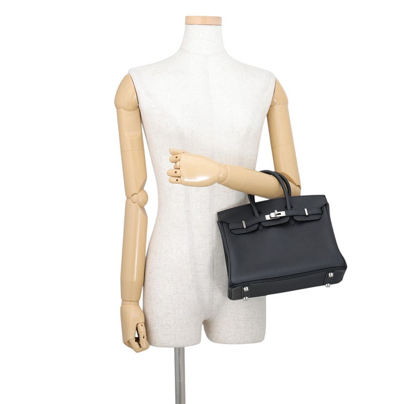 エルメス バーキン25 ブラック/シルバー金具 トゴ G刻印 HERMES Birkin ハンドバッグ 黒