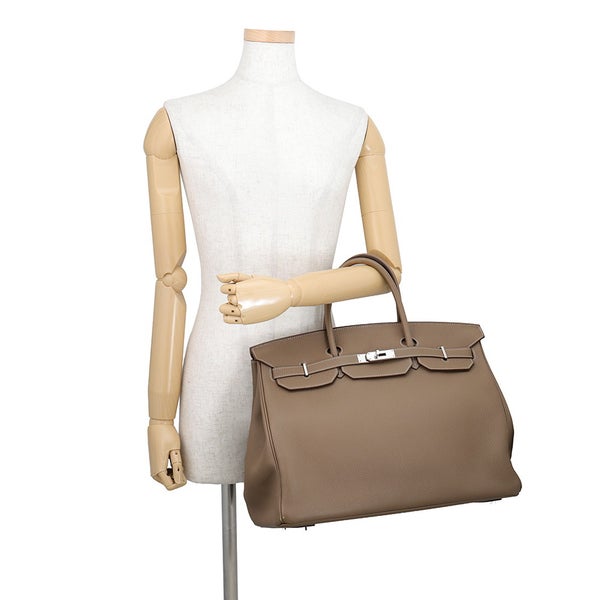 エルメス バーキン40 エトゥープ/シルバー金具 トゴ B刻印 HERMES Birkin ハンドバッグ