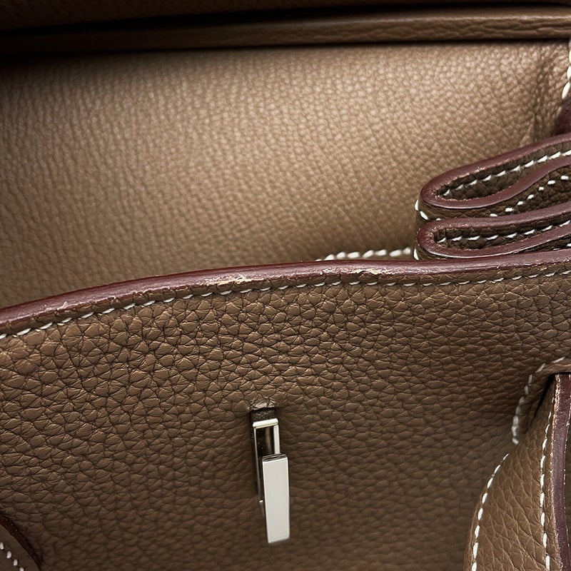 エルメス バーキン40 エトゥープ/シルバー金具 トゴ B刻印 HERMES Birkin ハンドバッグ