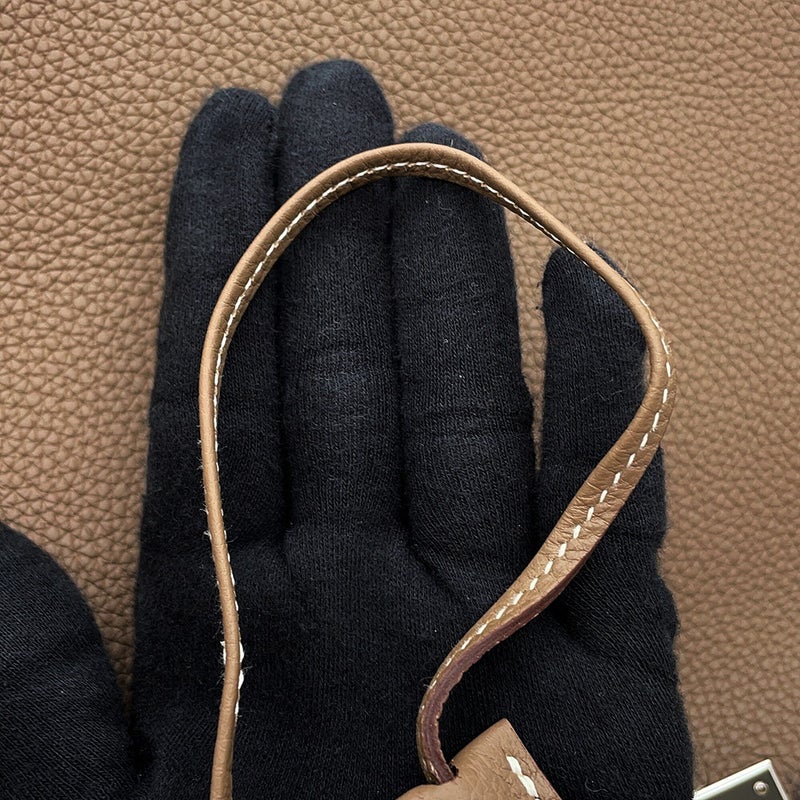 エルメス バーキン40 エトゥープ/シルバー金具 トゴ B刻印 HERMES Birkin ハンドバッグ