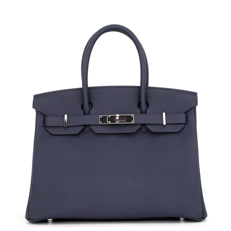 エルメス バーキン30 ブルーニュイ/シルバー金具 トゴ K刻印 HERMES Birkin ハンドバッグ