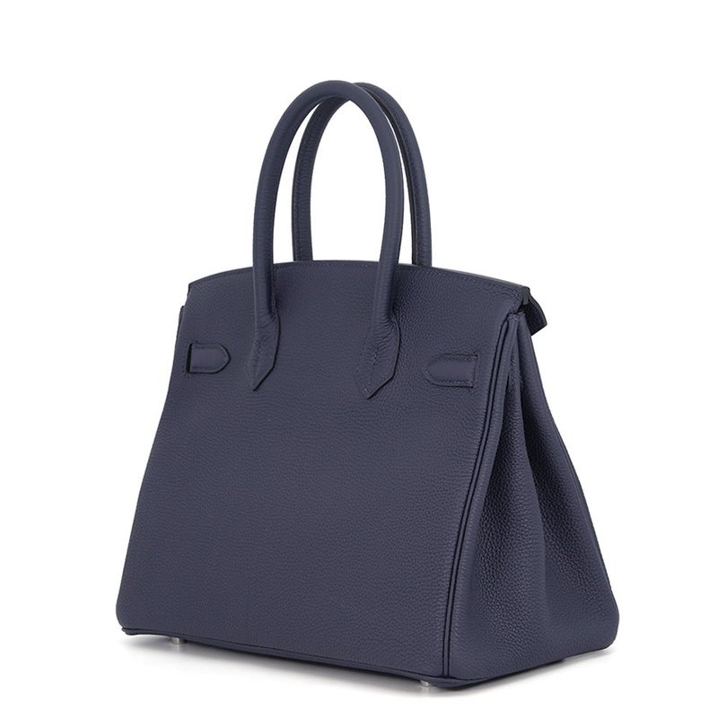エルメス バーキン30 ブルーニュイ/シルバー金具 トゴ K刻印 HERMES Birkin ハンドバッグ