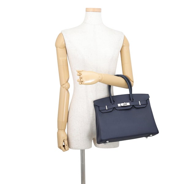 エルメス バーキン30 ブルーニュイ/シルバー金具 トゴ K刻印 HERMES Birkin ハンドバッグ