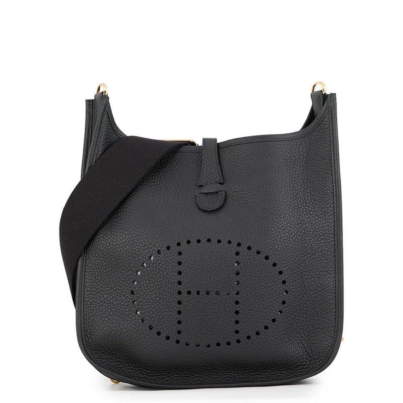 エルメス ショルダーバッグ エブリン3 PM ブラック/ゴールド金具 トリヨンクレマンス K刻印 HERMES Evelyne 黒
