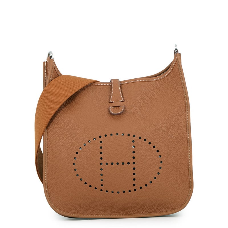 エルメス ショルダーバッグ エブリン3 PM ゴールド/シルバー金具 トリヨンクレマンス W刻印 HERMES Evelyne