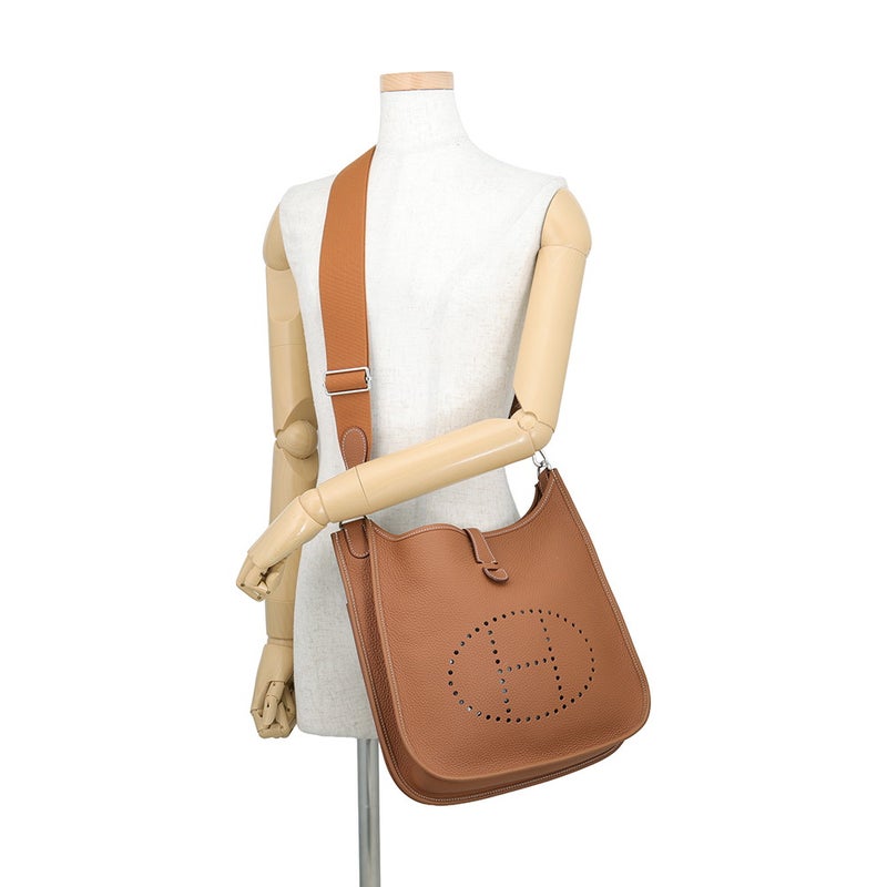 エルメス ショルダーバッグ エブリン3 PM ゴールド/シルバー金具 トリヨンクレマンス W刻印 HERMES Evelyne