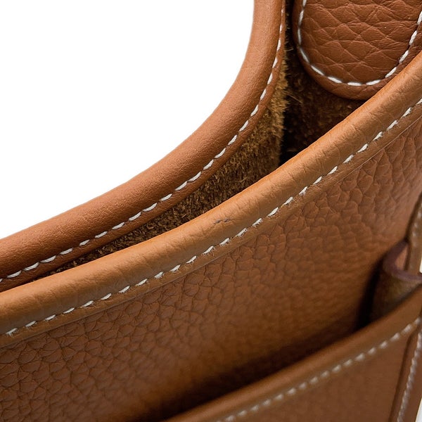エルメス ショルダーバッグ エブリン3 PM ゴールド/シルバー金具 トリヨンクレマンス W刻印 HERMES Evelyne