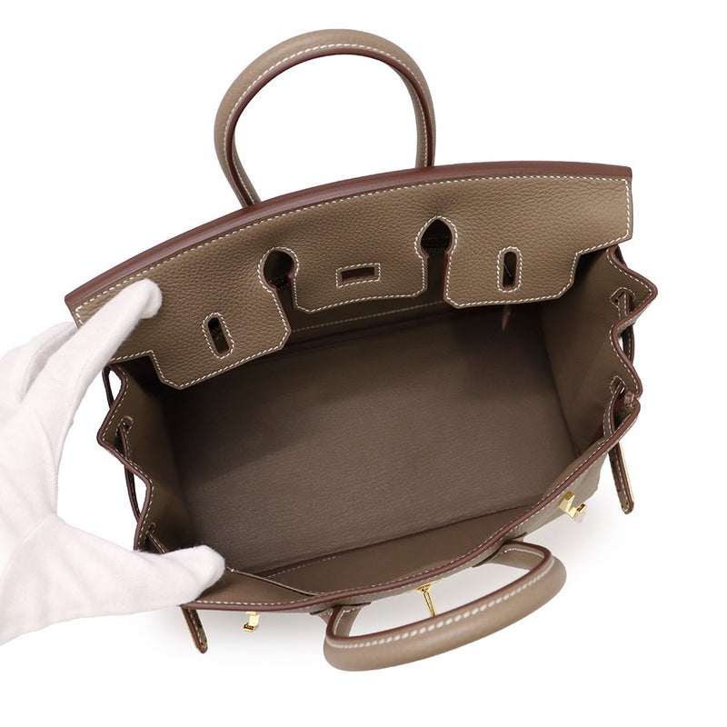 エルメス バーキン25 エトゥープ/ゴールド金具 トゴ G刻印 HERMES Birkin ハンドバッグ