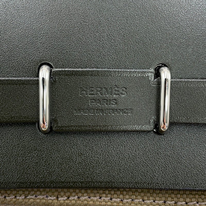 エルメス ショルダーバッグ エールバッグジップ ミニ ヴェールオリーブ/カーキ/シルバー金具 ヴァッシュハンター/トワルミリタリー G刻印