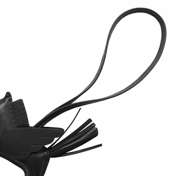 エルメス バッグチャーム ロデオPM ペガサス ブラック ラムスキン K刻印 黒 ソーブラック