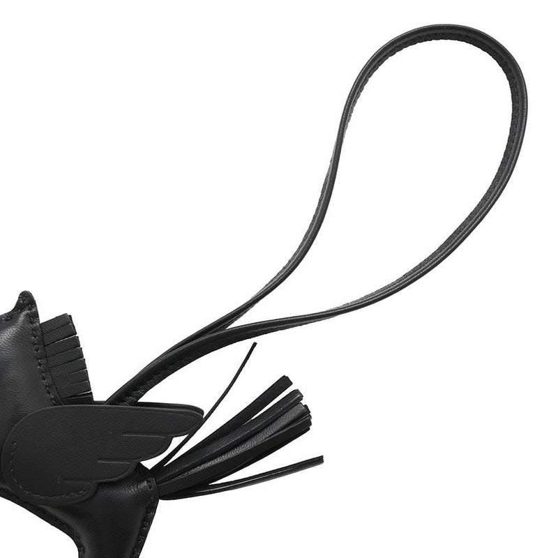 エルメス バッグチャーム ロデオPM ペガサス ブラック ラムスキン K刻印 黒 ソーブラック