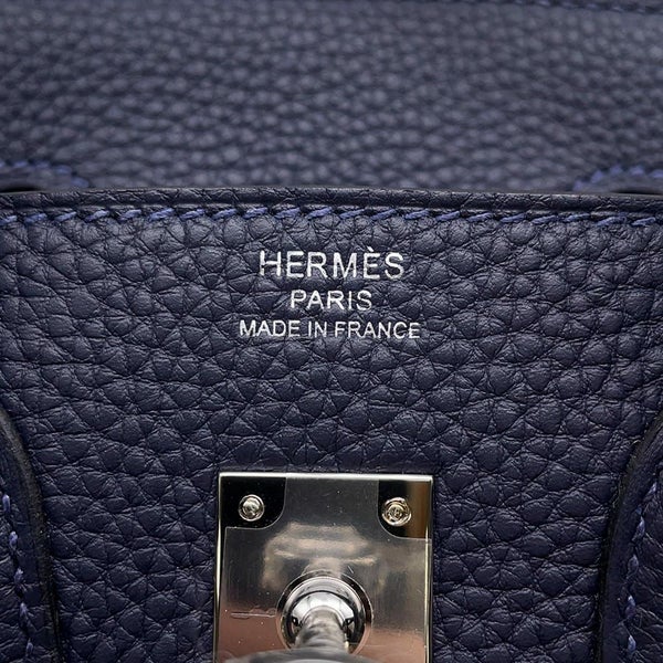 エルメス バーキン25 ブルーニュイ/シルバー金具 トゴ W刻印 HERMES Birkin ハンドバッグ