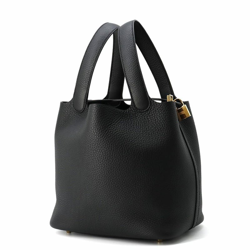 エルメス ハンドバッグ ピコタンロックMM ブラック/ゴールド金具 トリヨンクレマンス K刻印 黒