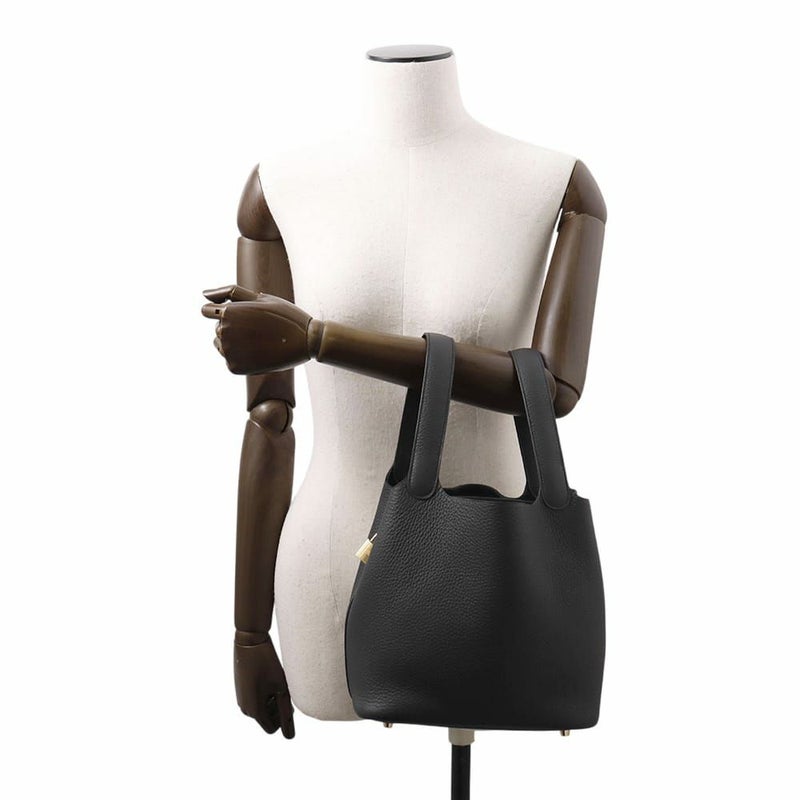 エルメス ハンドバッグ ピコタンロックMM ブラック/ゴールド金具 トリヨンクレマンス K刻印 黒