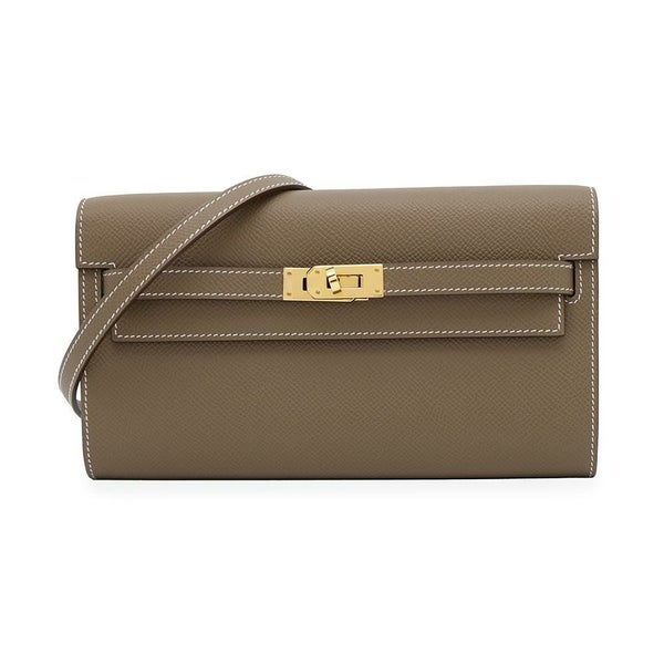 エルメス ケリーウォレット ロング トゥーゴー エトゥープ/ゴールド金具 エプソン K刻印