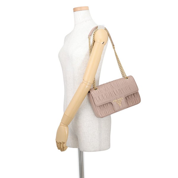 プラダ チェーンショルダーバッグ ギャザー ナッパレザー 1BD235 PRADA