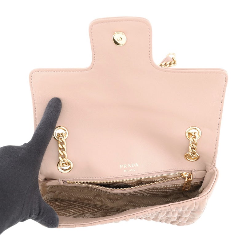 プラダ チェーンショルダーバッグ ギャザー ナッパレザー 1BD235 PRADA