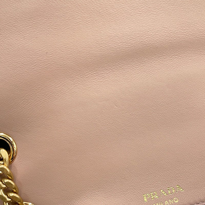 プラダ チェーンショルダーバッグ ギャザー ナッパレザー 1BD235 PRADA