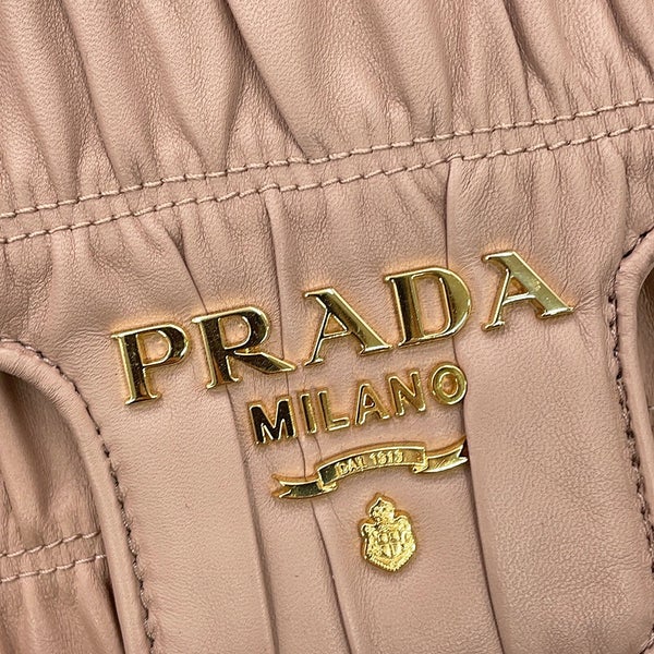 プラダ チェーンショルダーバッグ ギャザー ナッパレザー 1BD235 PRADA