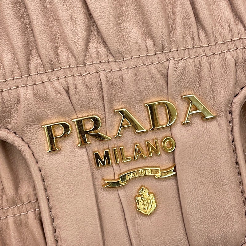 プラダ チェーンショルダーバッグ ギャザー ナッパレザー 1BD235 PRADA