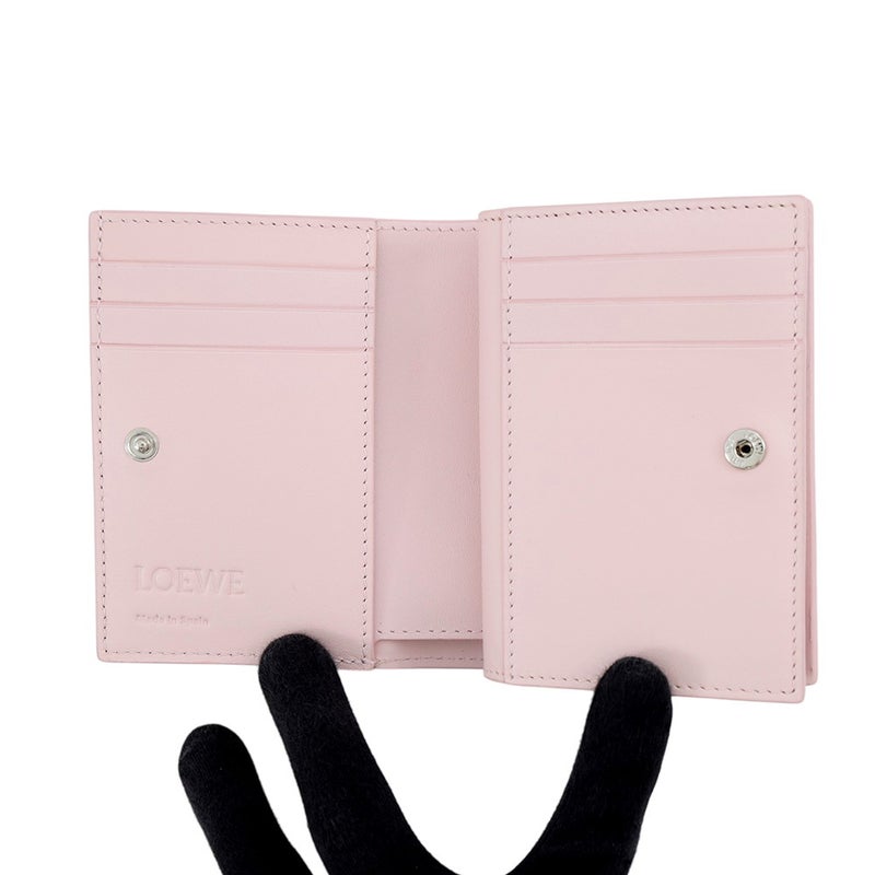 ロエベ 二つ折り財布 アナグラム コンパクト ウォレット ペブルグレインカーフレザー C821NCWX03 LOEWE