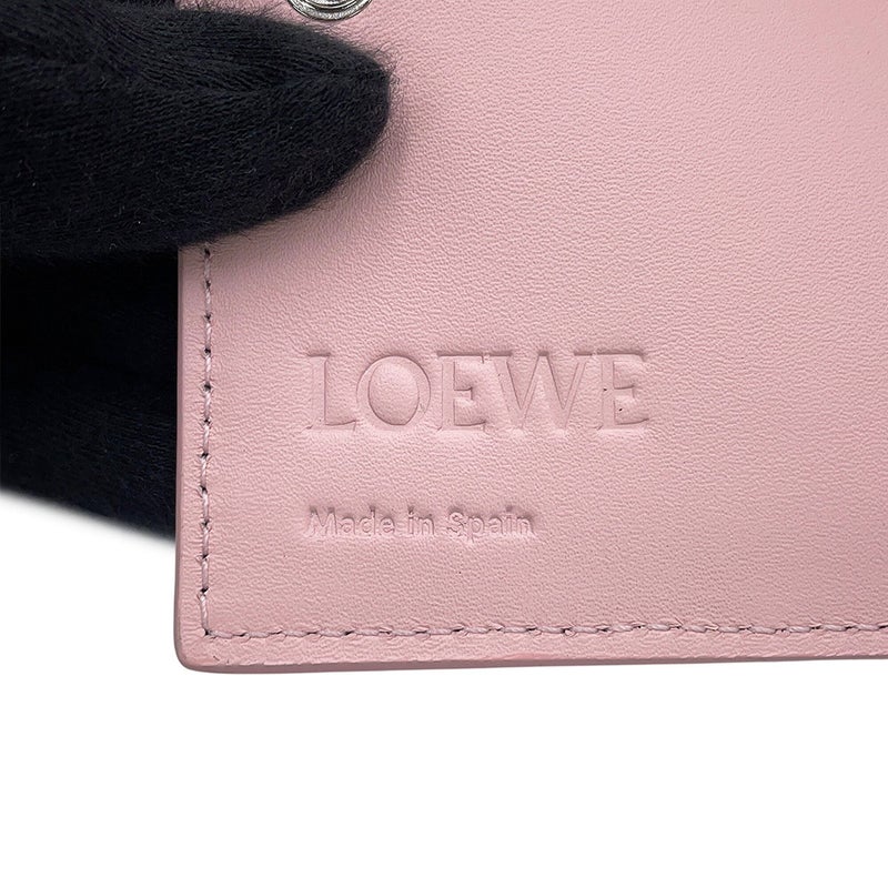 ロエベ 二つ折り財布 アナグラム コンパクト ウォレット ペブルグレインカーフレザー C821NCWX03 LOEWE